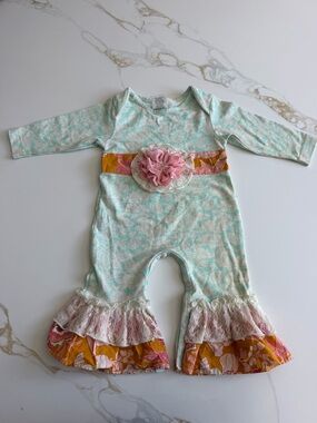 Peaches n Cream Ruffle Romper